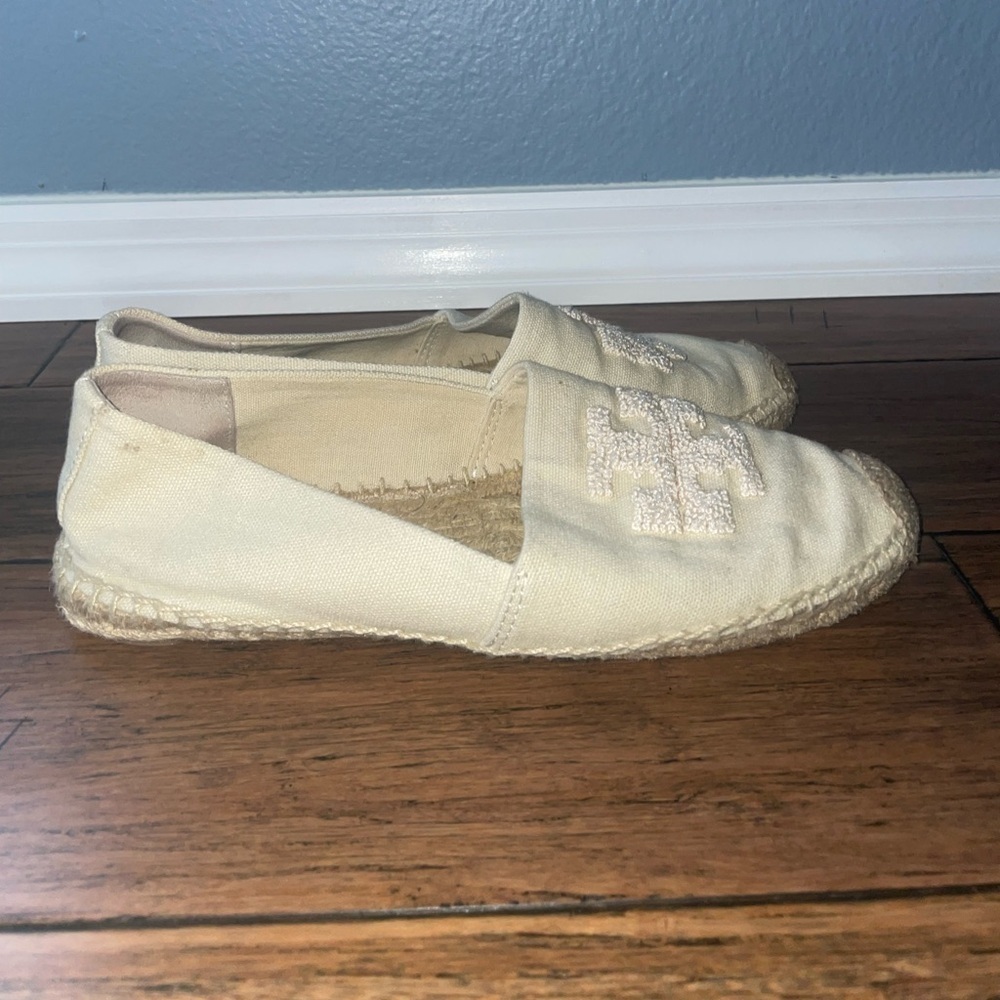 Cream Tory Burch Espadrilles miller flat logo loafers - Picture 7 of 17